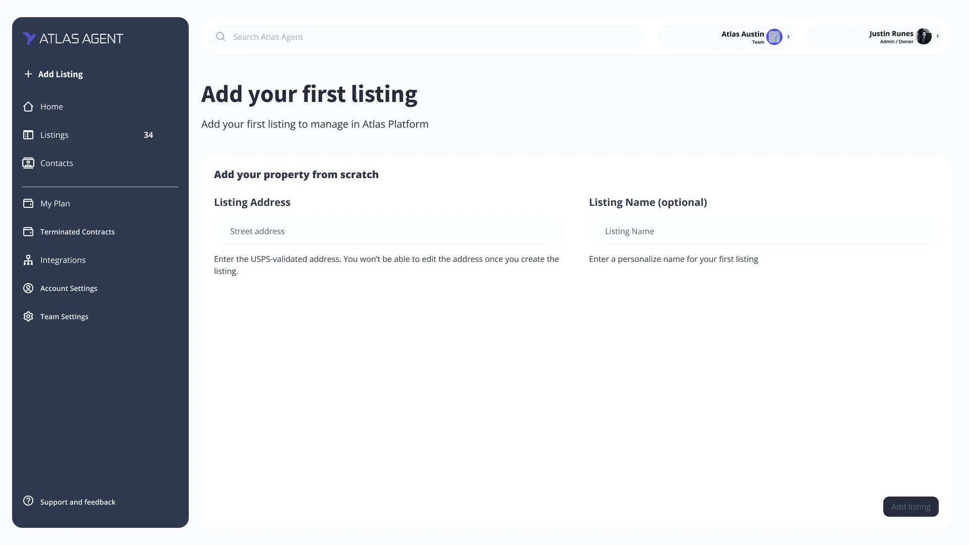Create team: the third step of team setup