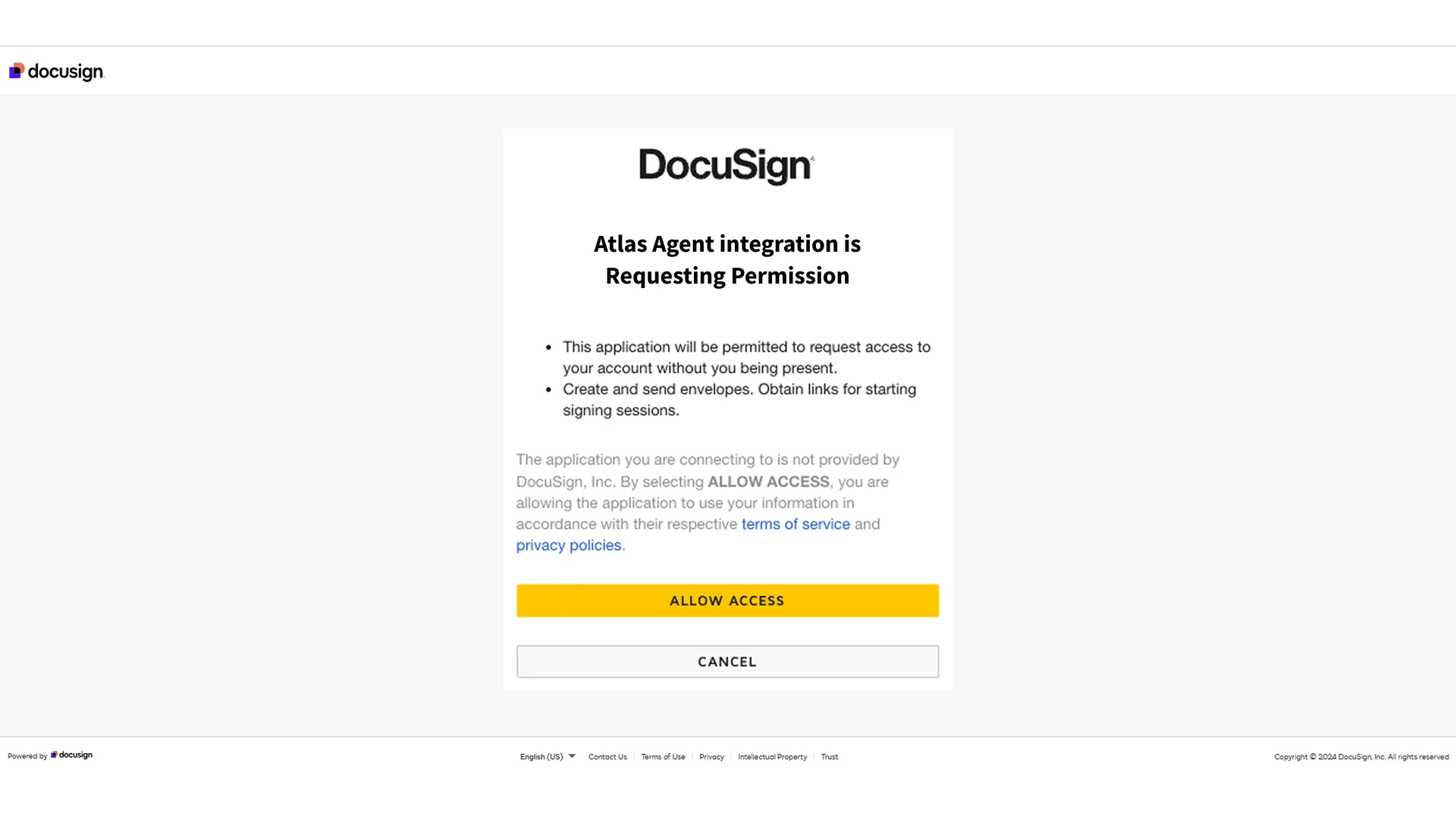 Dashboard: importing a document from DocuSign, step 4
